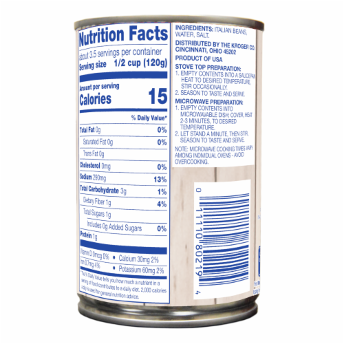 Kroger® Italian Style Cut Canned Green Beans Perspective: back