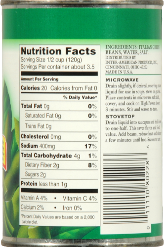 Fry's® Cut Italian Green Beans Perspective: back