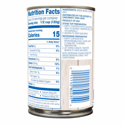 Kroger® Cut Canned Green Beans Perspective: back
