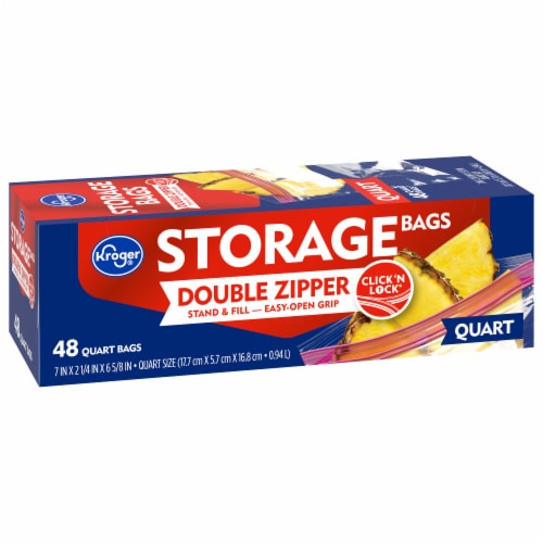 Kroger® Double Zipper Reclosable Quart Storage Bags Perspective: back