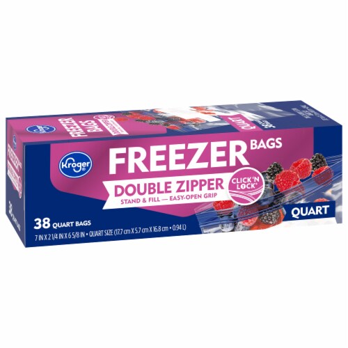 Kroger® Double Zipper Reclosable Quart Freezer Bags Perspective: back