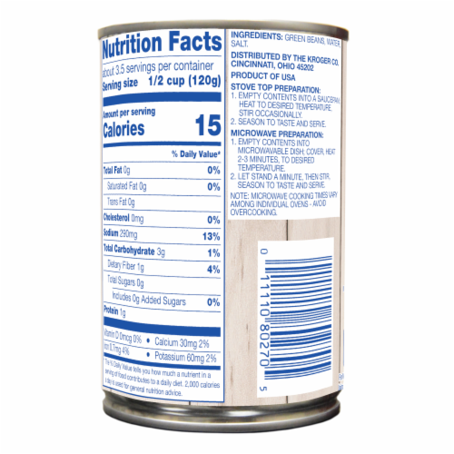 Kroger® French Style Sliced Canned Green Beans Perspective: back