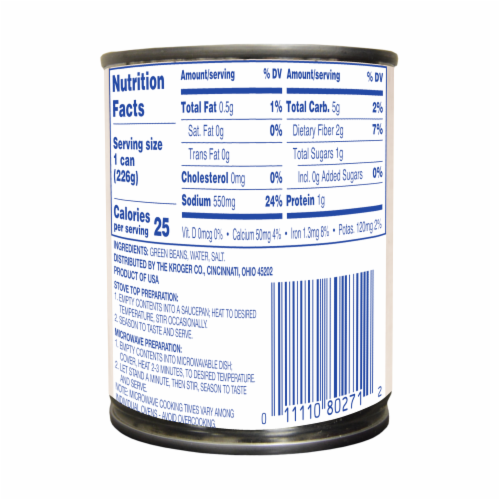 Kroger® French Style Sliced Green Beans Perspective: back