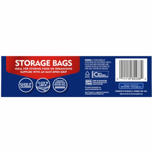 Kroger® Double Zipper Quart Storage Bags Perspective: back
