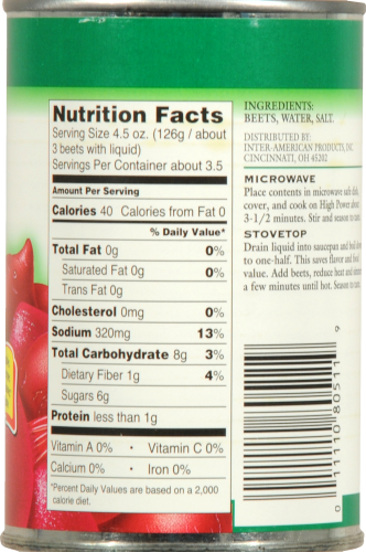 Fry's® Whole Beets Perspective: back