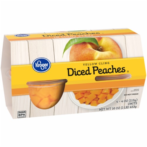 Kroger® Yellow Cling Diced Peach Cups in Light Syrup Perspective: back