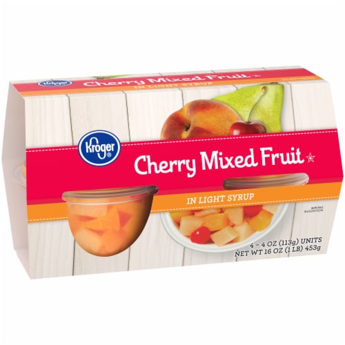 Kroger® Cherry Mixed Fruit Cups in Light Syrup Perspective: back