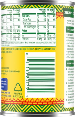 Kroger® Mild Diced Tomatoes with Green Chilies Perspective: back