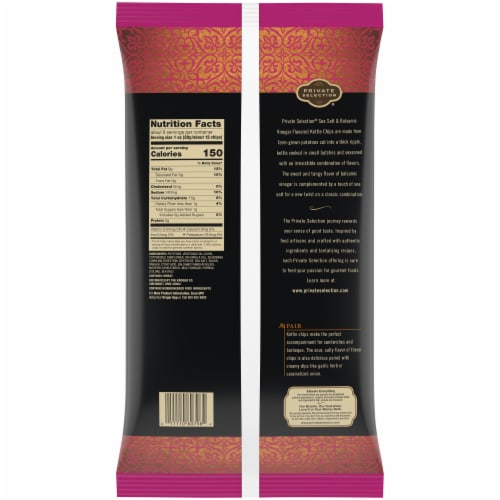 Private Selection® Sea Salt and Balsamic Vinegar Ripple Cut Kettle Potato Chips Perspective: back