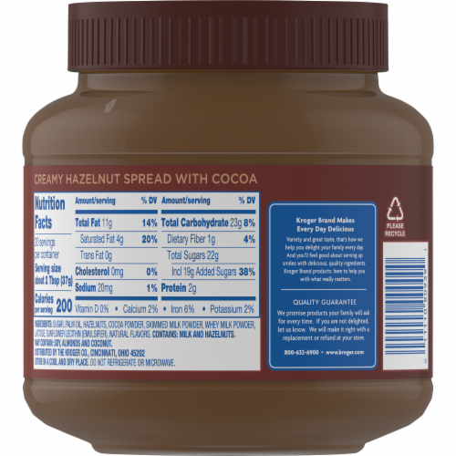 Kroger® Hazelnut Spread with Cocoa Perspective: back