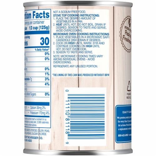 Kroger® No Salt Added Mixed Vegetables Perspective: back