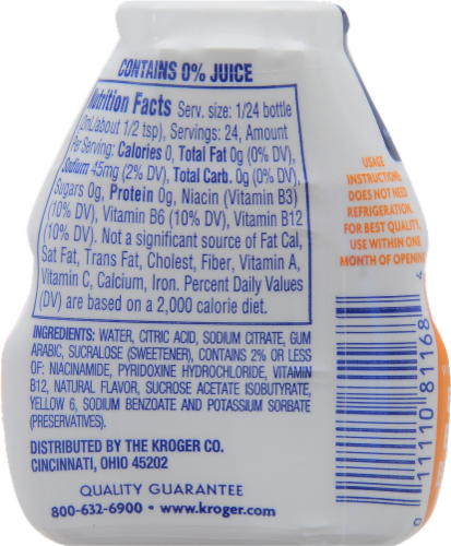Kroger® Orange Tangerine Vitamin Liquid Water Enhancer Perspective: back
