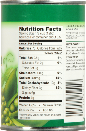 Fry's® Small Early Peas Perspective: back