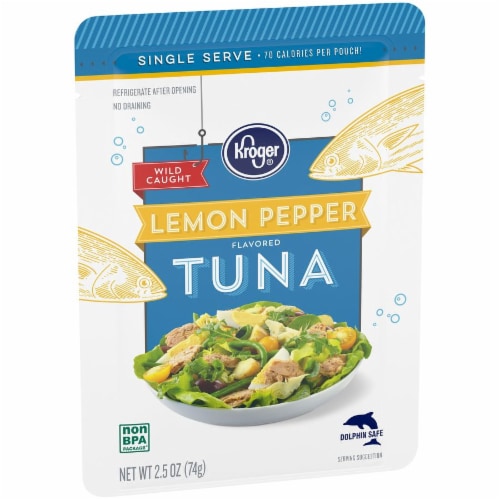 Kroger® Wild Caught Lemon Pepper Flavored Tuna Pouch Perspective: back