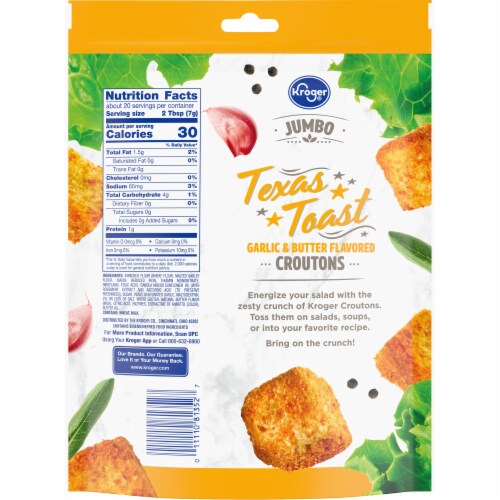Kroger® Jumbo Garlic & Butter Flavored Texas Toast Croutons Perspective: back