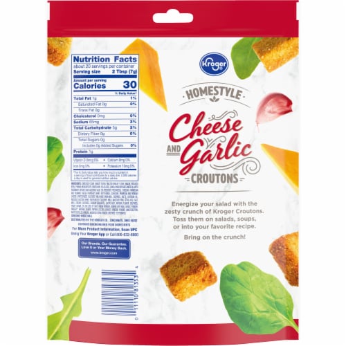 Kroger® Homestyle Cheese & Garlic Croutons Perspective: back