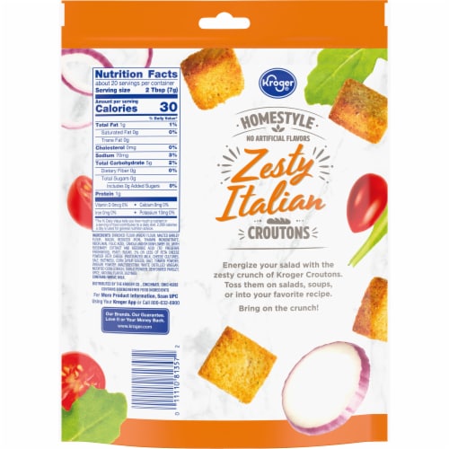 Kroger® Homestyle Zesty Italian Croutons Perspective: back