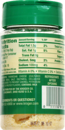 Kroger® 100% Grated Parmesan Cheese Perspective: back