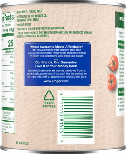 Kroger® Tomato Puree Perspective: back