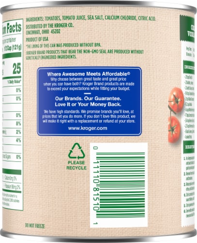 Kroger® Whole Peeled Tomatoes in Tomato Juice Perspective: back