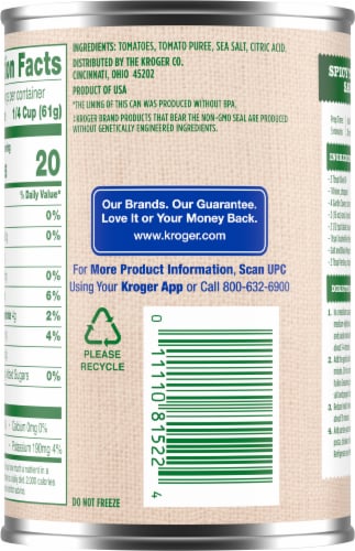 Kroger® Crushed Peeled Tomatoes in Tomato Puree Perspective: back