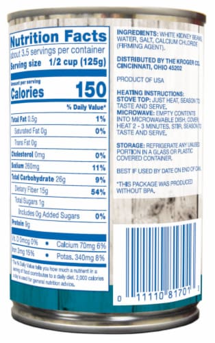 Kroger® Cannellini Beans Perspective: back