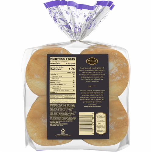 Private Selection® Everything Sandwich Rolls Perspective: back