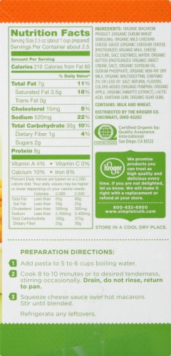 Simple Truth Organic® Deluxe Cheddar Macaroni & Cheese Perspective: back