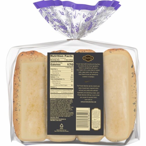 Private Selection® Everything Hot Dog Buns Perspective: back
