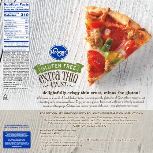 Kroger® Gluten Free Extra Thin Crust Supreme Pizza, 17.5 oz Kroger