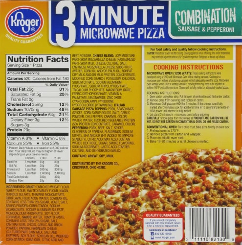 Kroger® 3 Minute Microwave Combination Pizza Perspective: back
