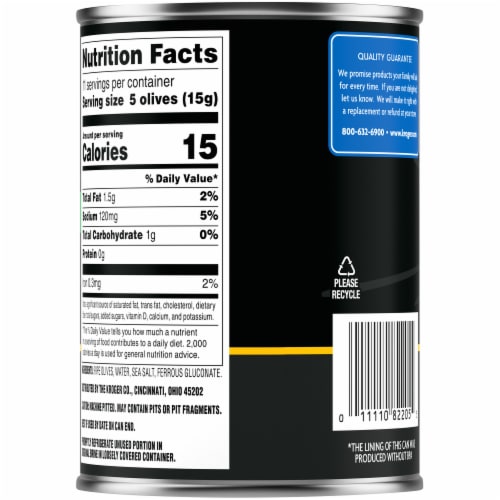 Kroger® Medium Pitted Ripe Black Olives Perspective: back
