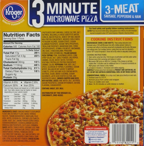 Kroger® 3 Minute Microwave Three Meat Pizza Perspective: back