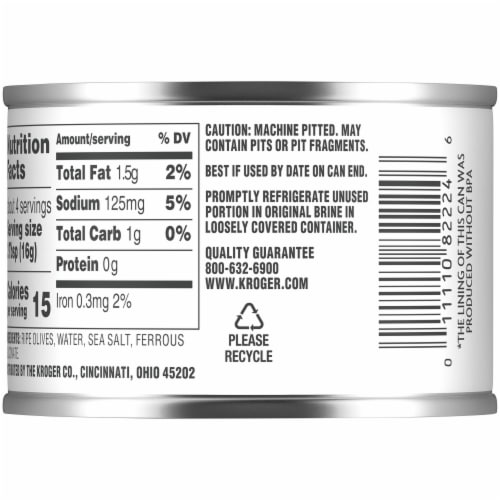 Kroger® Sliced Black Ripe Olives Perspective: back