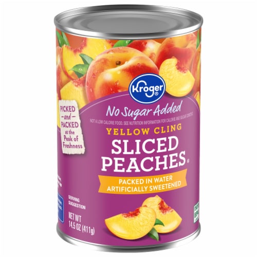 Kroger® Canned Yellow Cling Sliced Peaches No Sugar Added Perspective: back