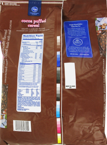 Kroger® Cocoa Puffed Bag Cereal Perspective: back