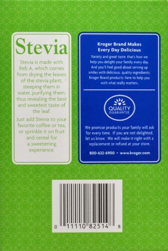 Kroger® Stevia Zero Calorie Sweetener Packets Perspective: back