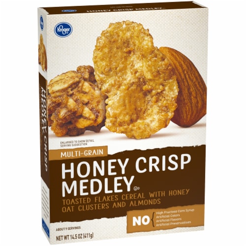 Kroger® Honey Crisp Medley Cereal with Honey Oat Clusters and Almonds Perspective: back