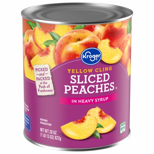 Kroger® Canned Yellow Cling Sliced Peaches in Heavy Syrup Perspective: back