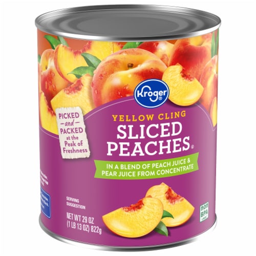 Kroger® Canned Yellow Cling Sliced Peaches in 100% Fruit Juice Perspective: back