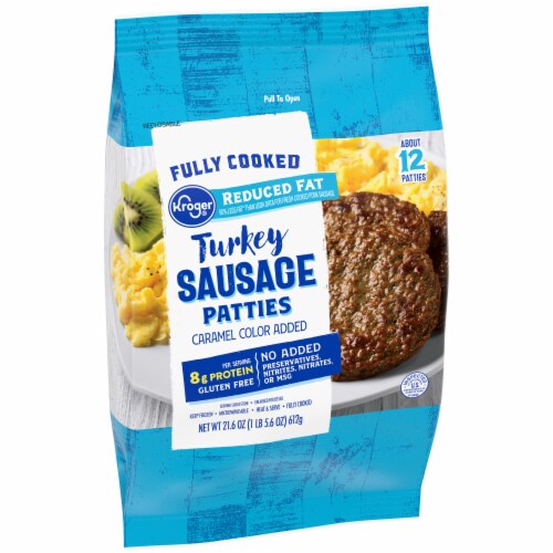 Kroger® Reduced Fat Breakfast Turkey Sausage Patties Perspective: back