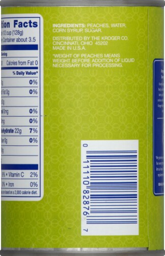 Kroger® Yellow Cling Peach Halves in Heavy Syrup Perspective: back