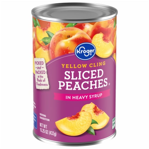 Kroger® Canned Yellow Cling Sliced Peaches in Heavy Syrup Perspective: back