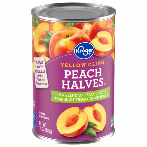 Kroger® Canned Yellow Cling Peach Halves in 100% Fruit Juice Perspective: back