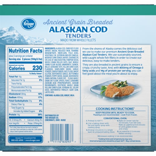 Kroger® Ancient Grain Breaded Alaskan Cod Tenders Perspective: back