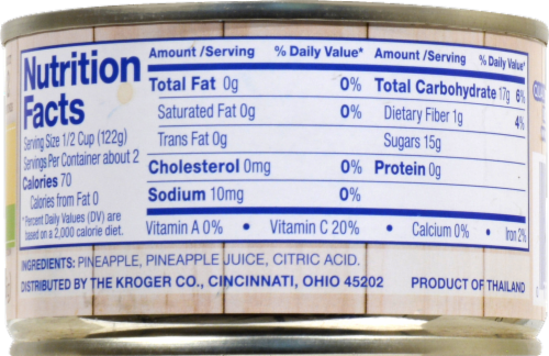 Kroger® Crushed Pineapple in Pineapple Juice Perspective: back