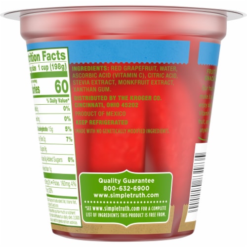 Simple Truth™ No Sugar Added Ruby Grapefruit Fruit Cup Perspective: back