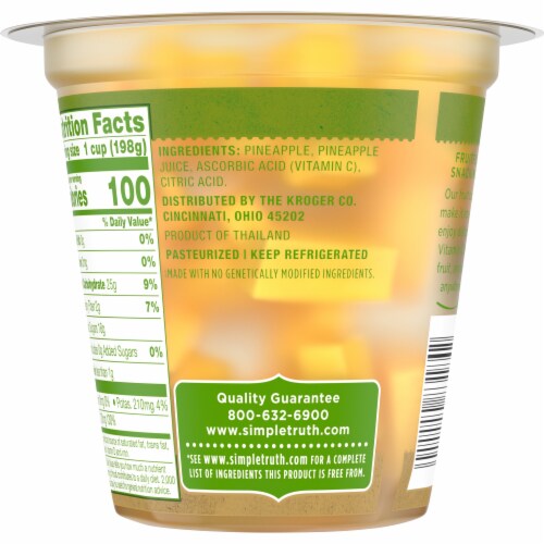 Simple Truth™ Perfectly Pineapple Fruit Cup Perspective: back