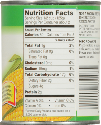 Ralphs Sweet Whole Kernel Golden Corn Perspective: back