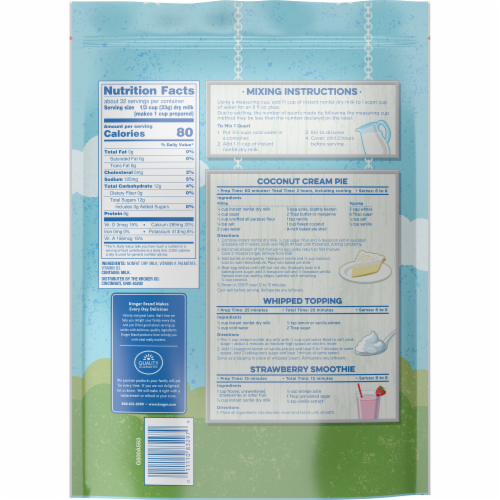 Kroger® Instant Non-Fat Dry Milk Perspective: back